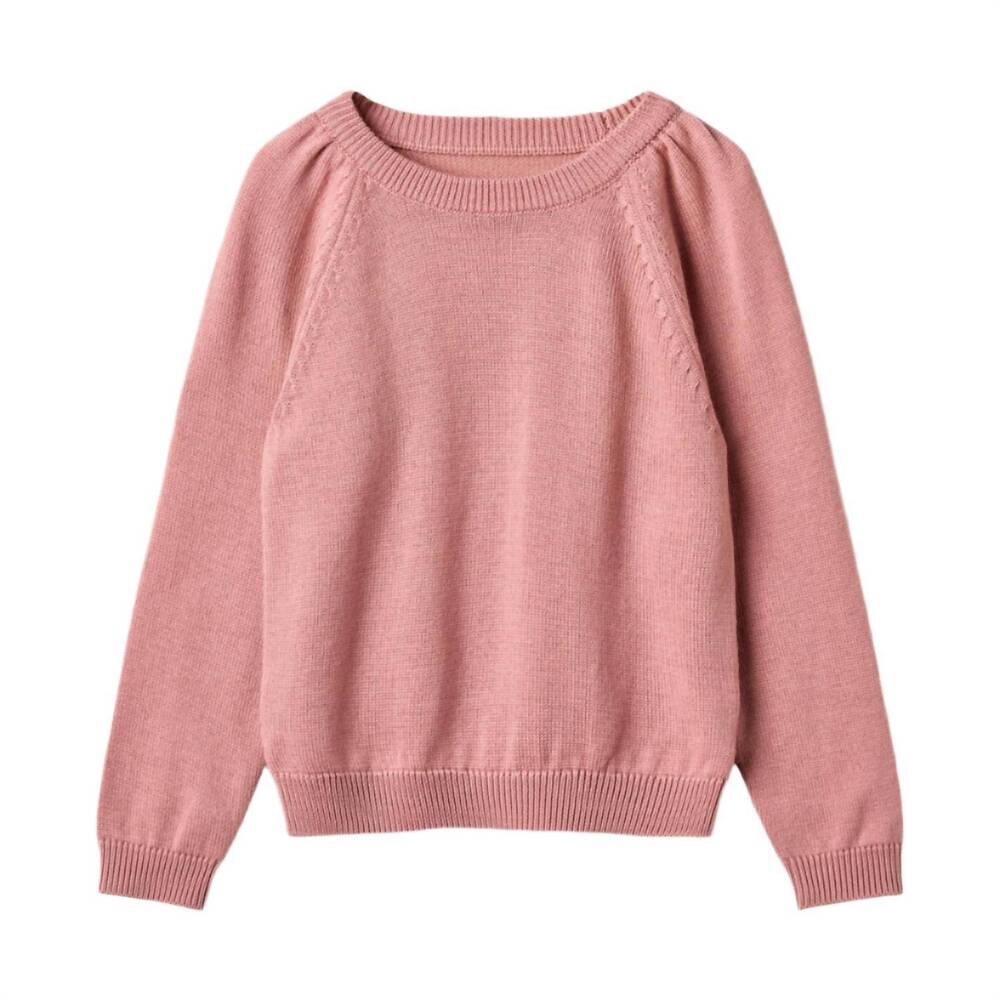NEW WHEAT girls mira rose knit sweater in pink